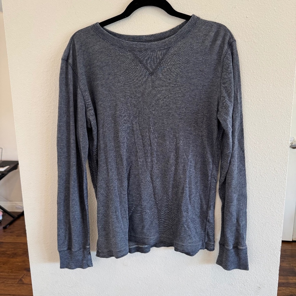 Men’s Gray Long Sleeve Thermal Shirt – Universal Thread Size M